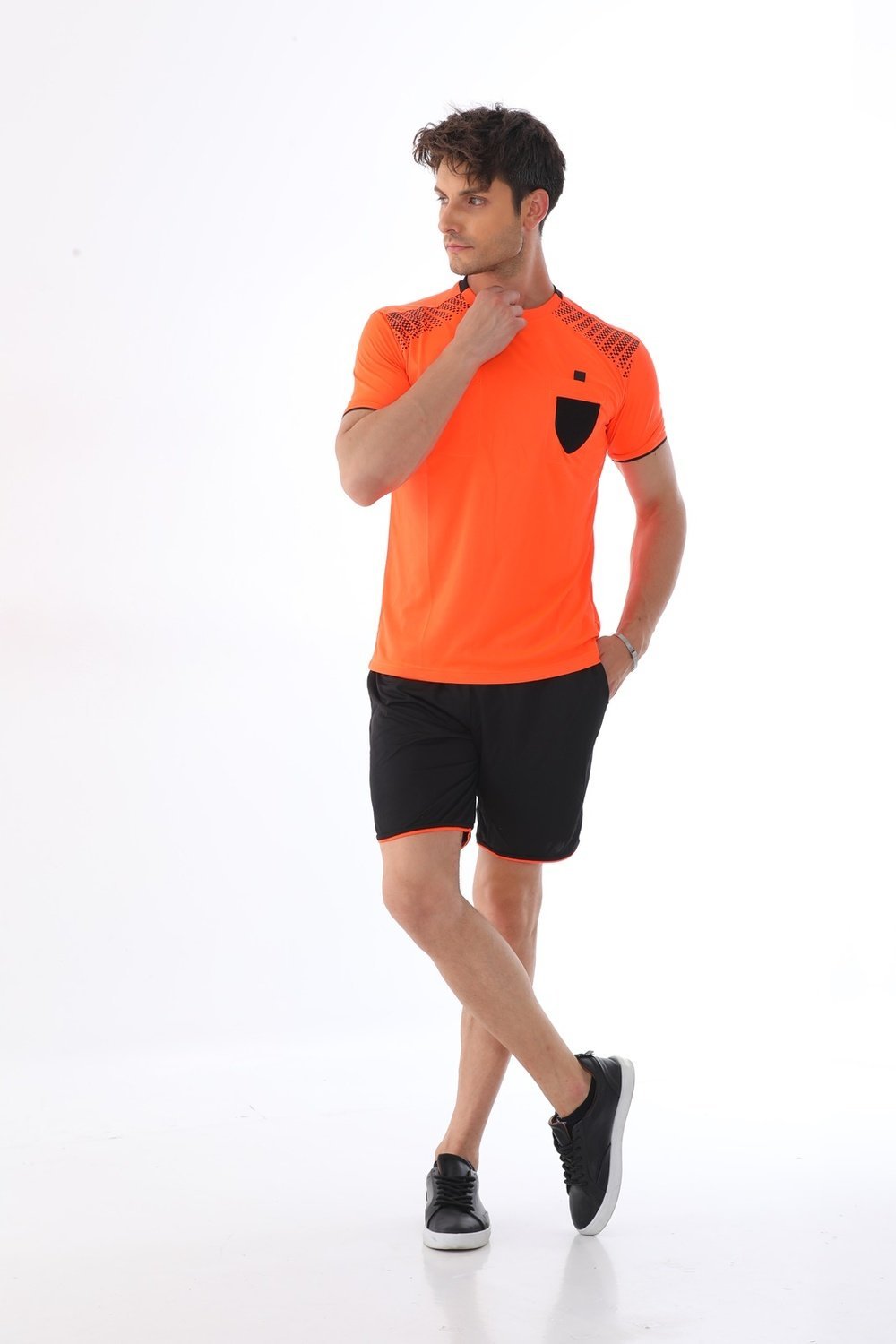 HakemSpor Hentbol Hakem Forma ve Şortu - Kısa Kol -Turuncu - Görsel 3