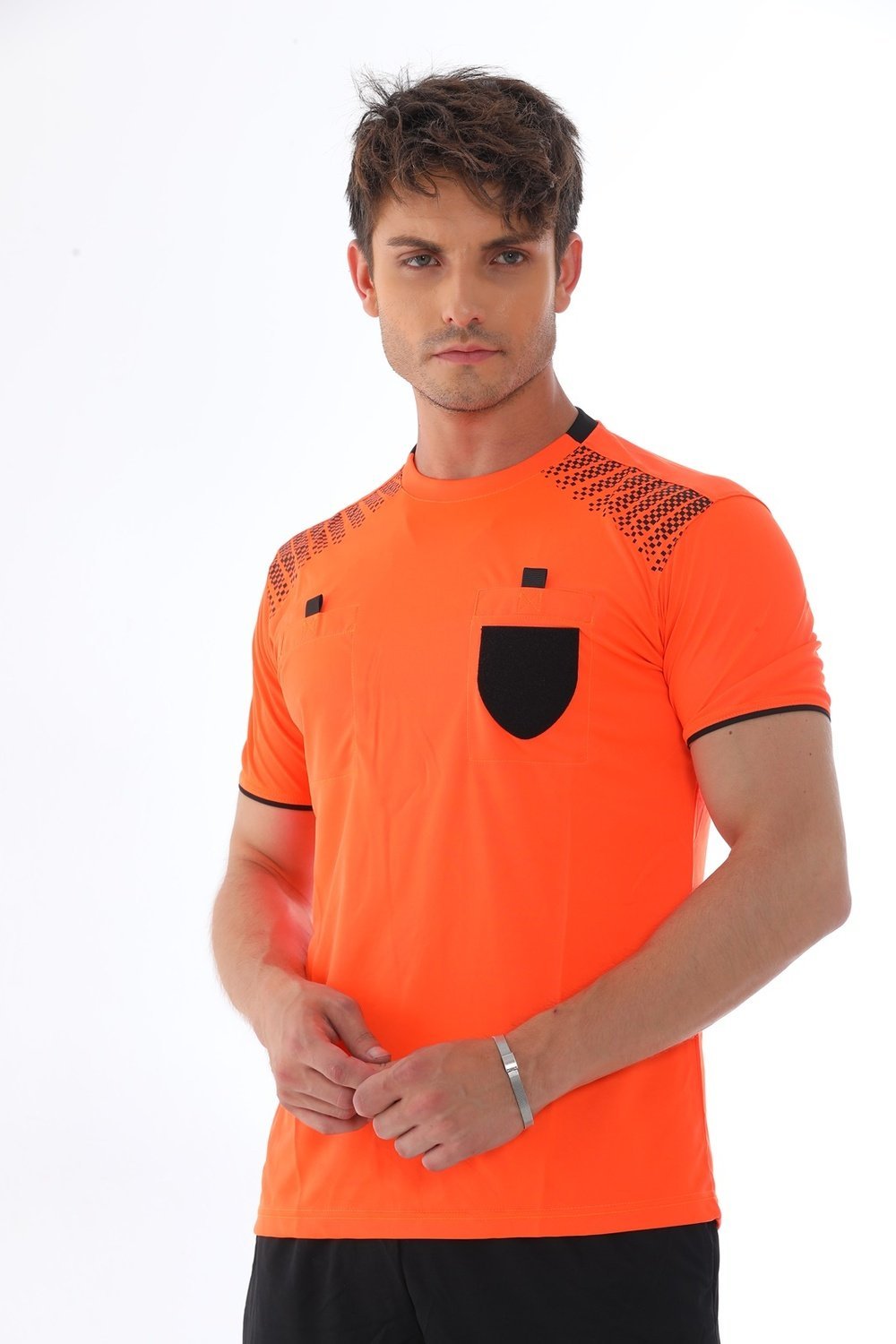 HakemSpor Hentbol Hakem Forma ve Şortu - Kısa Kol -Turuncu - Görsel 8